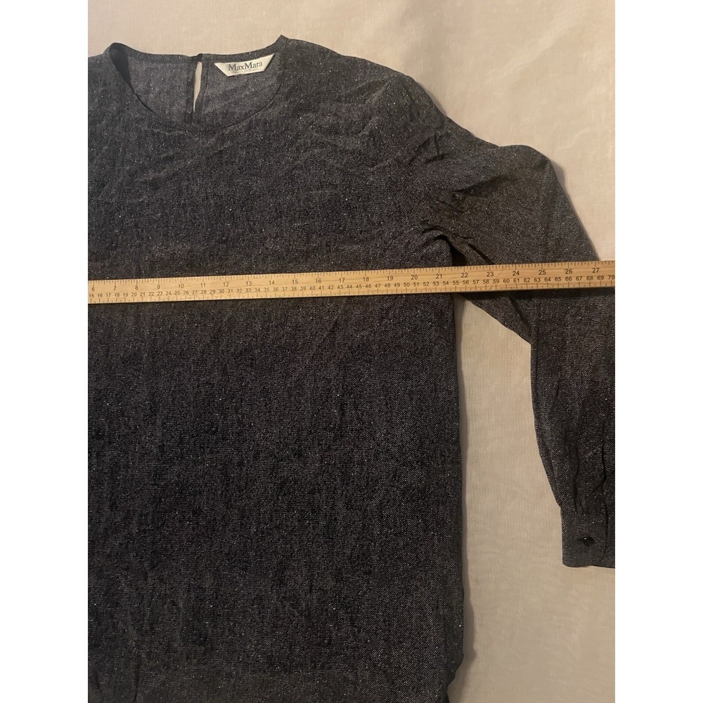 Max Mara Button‎ Loop Close Heathered Navy Women's L/XL - Picture 4 of 8